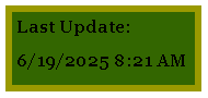 Text Box: Last Update:6/19/2025 8:21 AM